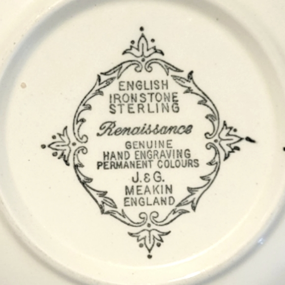 Vtg Vegetable Bowl J & G Meakin Sterling Renaissance Green Ironstone - Picture 4 of 4